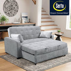 Serta Ainsley Queen Size Convertible Sofa Bed, Light Grey