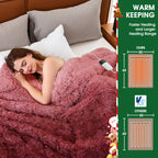 Elektrische Heizdecke mit Kunstpelz, Größe mit flauschigem Sherpa-Rücken, wärmende Plüschdecke Geschenk, weiche Heizdecken mit 10 Wärmeeinstellungen, 5 Zeiteinstellungen, ETL 50"x60", Anthrazitgrau