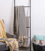 DII Chevron Throw Collection Handloomed Cotton, 50x60, Black