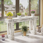 Tribesigns 63-дюймовый длинный консольный стол, деревянный прямоугольный стол за диваном, фермерский стол для прихожей, коридора, гостиной (натуральный)