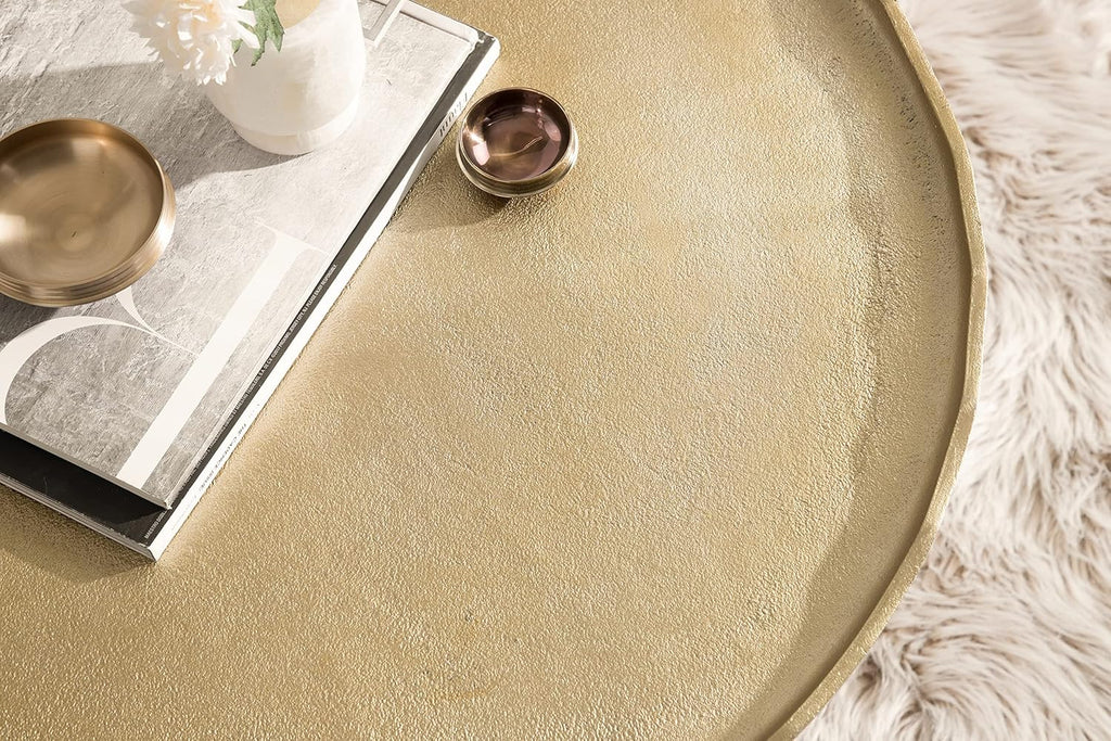 Kate and Laurel Alessia Modern Coffee Table, 25 x 25 x 15, Gold, Metal Coffee Table with Antique Detailing for Storage and Display