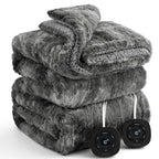 Bedsure Electric Blanket Queen Size - Dual Control Heated Blanket Queen, GentleSoft™ Fast Heating with 10 Time Settings & 10 Heat Settings, Warm Gift for Grandma (84x90 inches, Grey)
