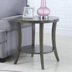 Roundhill Furniture Perth Contemporary Round End Table with Shelf
