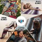 Authentische große handgewebte mexikanische Decke - Weiche Yoga- Strapazierfähiger Serape- Leichte Falsa, Strand-, Camping-, Picknick-, Outdoor-Decke 70"x50" - Kirsche