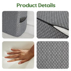 AYEASY Wedge Pillow Headboard, Queen Triangle Headboard Pillow, Bed Wedge Pillow for Headboard, Reading Backrest Pillows for Sitting in Bed Memory Foam, Long Back Rest Pillow Dorm Daybed Grey, Queen