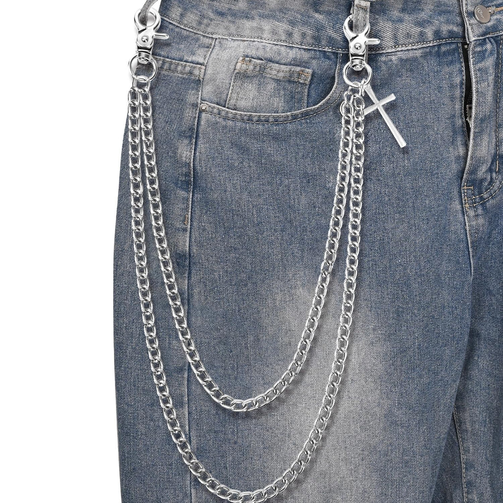 Chaîne Jean pour Hommes Femmes, Chaîne de Portefeuille Gothique à Double Couche pour Jeans, Style Hip Hop