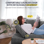 Sleeper Sofa Bed 4-in-1 Convertible Couch, Linen Fabric Love seat Couch with 2 Throw Pillow, Single Recliner for Small Space with 5 Adjustable Angles Backrest