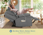 VanAcc Power Recliner Sofa, Home Theater Seating with Type-C Charging Ports, Electric Reclining Sofa for Living Room, Grey Sofa Recliner