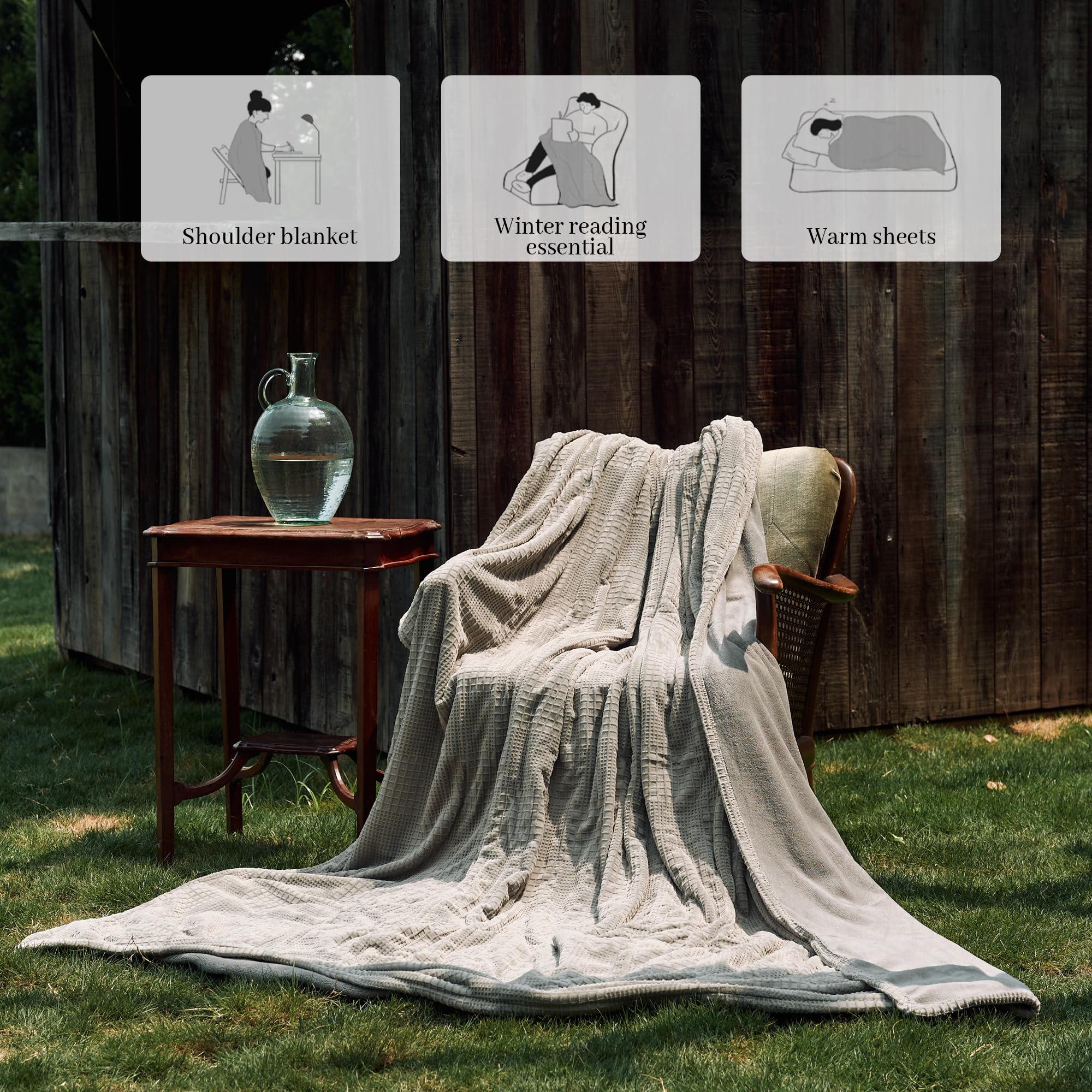 Verwarmd deken elektrisch deken plaid 50''X60'' - verwarmingsdeken met 6 warmtestanden - 2-10 uur automatische uitschakeling, ETL gecertificeerd, wasmachinebestendig (zwart)