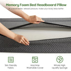 AYEASY Wedge Pillow Headboard, Queen Triangle Headboard Pillow, Bed Wedge Pillow for Headboard, Reading Backrest Pillows for Sitting in Bed Memory Foam, Long Back Rest Pillow Dorm Daybed Grey, Queen