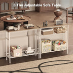 Entryway Table 31.5" Width, 2-Tier Console Table with Adjustable Shelves, Industrial Sofa Table with Storage, Foyer Tables for Entryway, Hallway, Kitchen, Living Room and Bedroom, Light Coffee