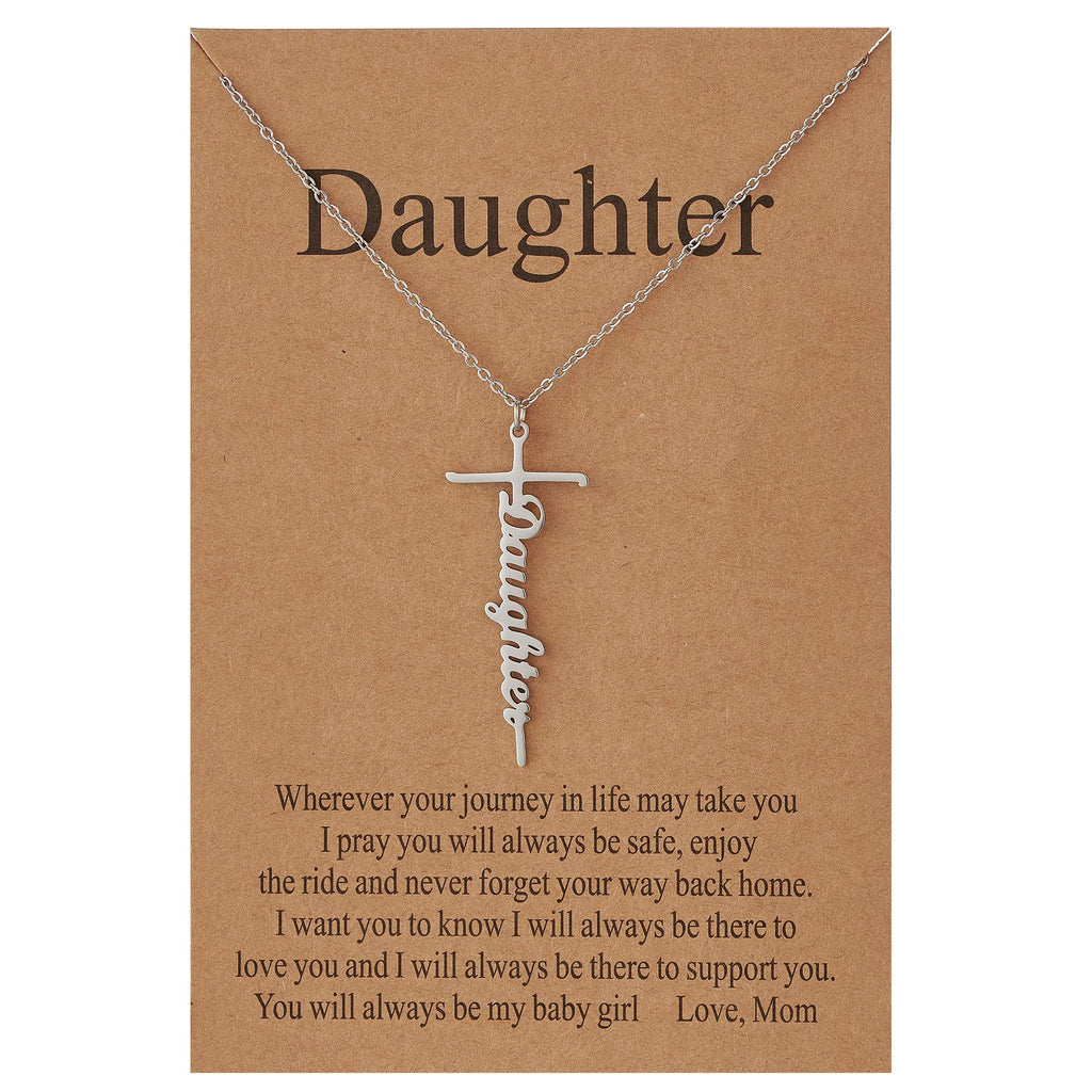 Lcherry Faith Cross Pendant Necklace for Women Religious Christian Jewelry Mother's Day Gifts for Women