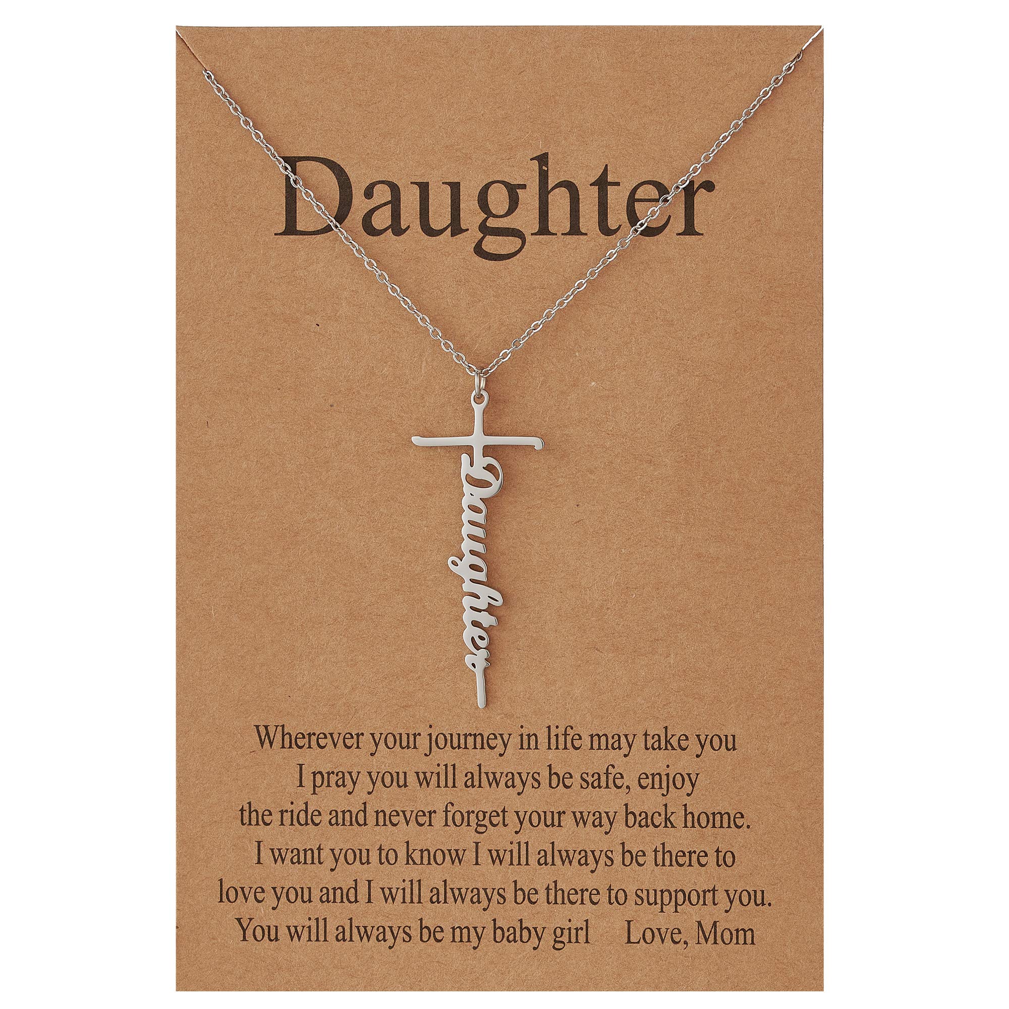 Lcherry Faith Cross Pendant Necklace for Women Religious Christian Jewelry Mother's Day Gifts for Women