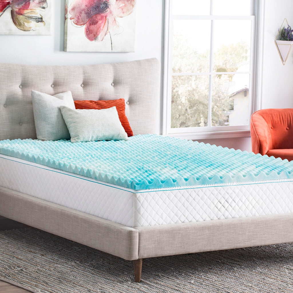 Linenspa Memory Foam Mattress Topper, Queen Size - 2 Inch Gel Infused Memory Foam - Plush Feel - Cooling and Pressure Relieving - CertiPUR Certified