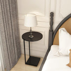 DCLRN Small End Table,c Table End Table for Sofa,Round Coffee Table is Suitable for Living Room and Bedroom.(Black)