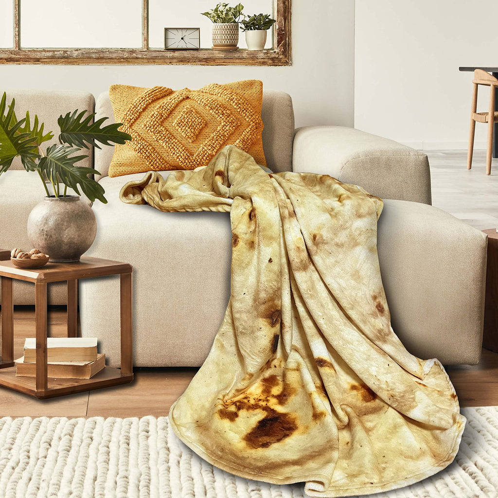 moonysweet Tortilla Blanket for Adult and Kids Double Sided Novelty Food Blanket Adult Size Funny Realistic Throw Blanket Fuzzy Fleece Blanket Flannel Teens Boys and Girls 60 inches