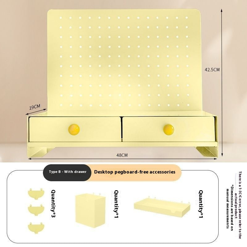 Desktop Wire-wrap Board Storage Rack Iron Home Office Study Desk