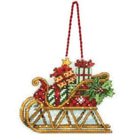Christmas sleigh ornament cross stitch