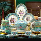 Household Style Enamel Bone China Tableware Set