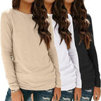 3-piece Long Sleeve Shirt Loose Autumn Top Suit