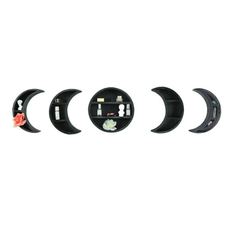 Crystal Shelf Wooden Moon Decoration Shelf