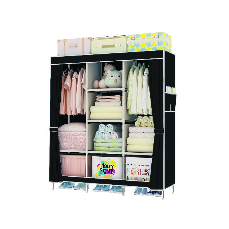 Metal Combination Simple Wardrobe Rental Room Steel Pipe Assembly Clothes Household Bedroom
