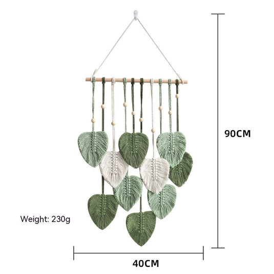Creative Hand Weaving Cotton String Leaf Tapestry Wall Hanging