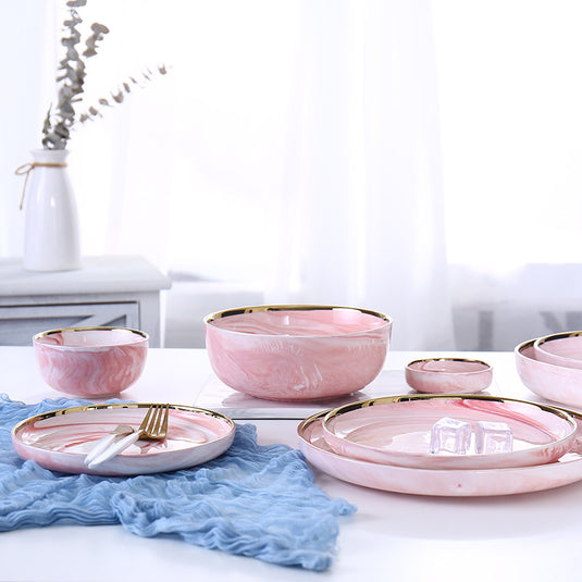 Pink Marble Phnom Penh Ceramic Dinner Plate