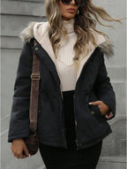Aveloria Hooded Cinched Waist Casual ParkaPadded Insulated Polyfill Synthetic Insulation Winter Coat - Grand Goldman