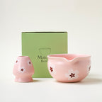 Flower Pattern Tea Whisk Benli Tea Bowl Set
