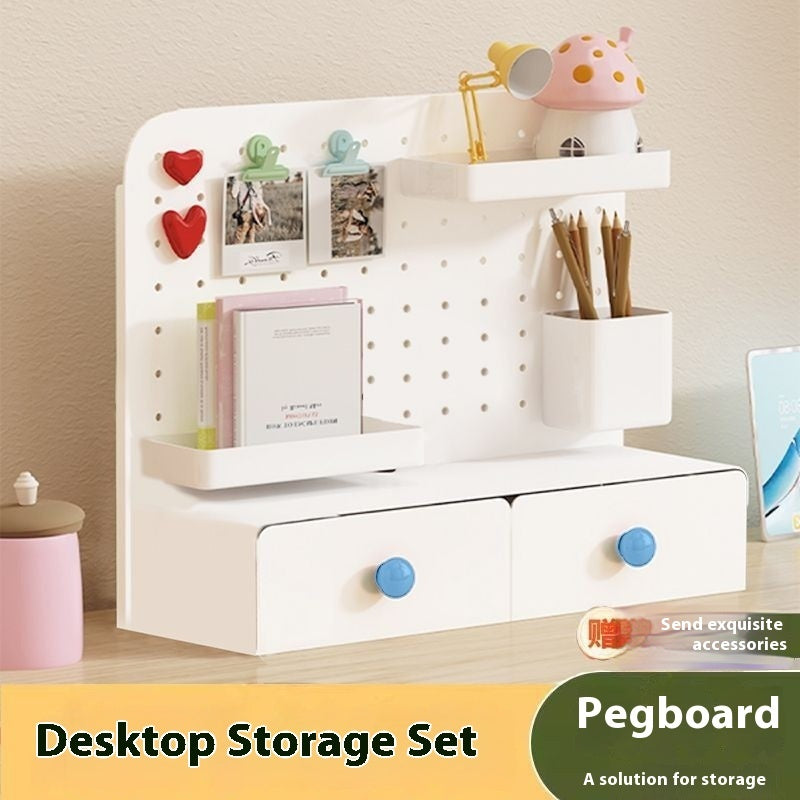 Desktop Wire-wrap Board Storage Rack Iron Home Office Study Desk