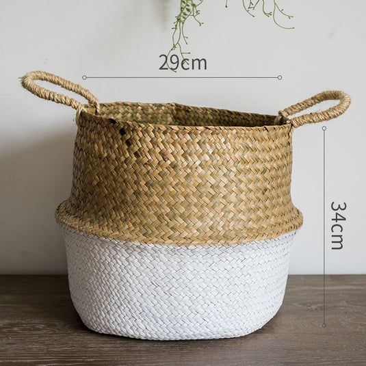 Straw storage basket, storage basket can be folded