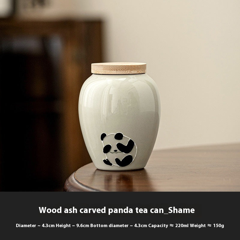 Pot en céramique panda rétro chinois