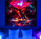 Amazon Fluorescent Tapestry Uv Blue Light Skull Flower Eyes