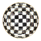 Black And White Bone China Checkerboard Dish Set Modern Art Deco Tableware