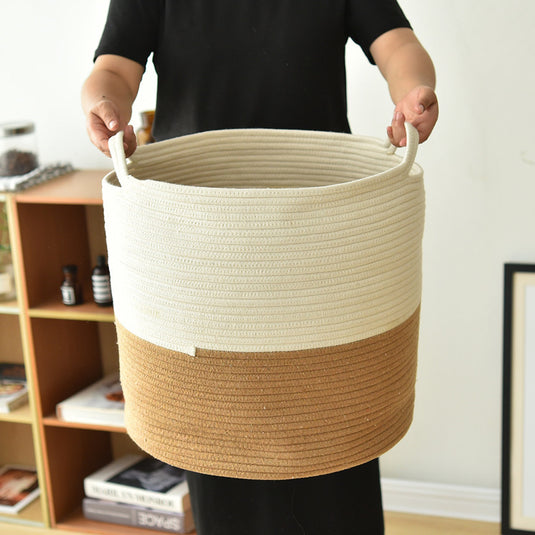 Cotton cord woven storage basket