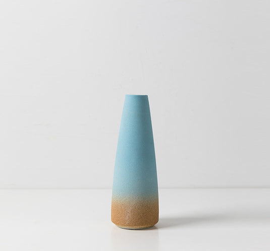 Vase créatif en céramique à nuances bleues et brunes, diverses formes, Design abstrait, décoration de maison, Pot de fleur