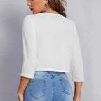 Women's Elegant Solid Color Casual Short Jacket
