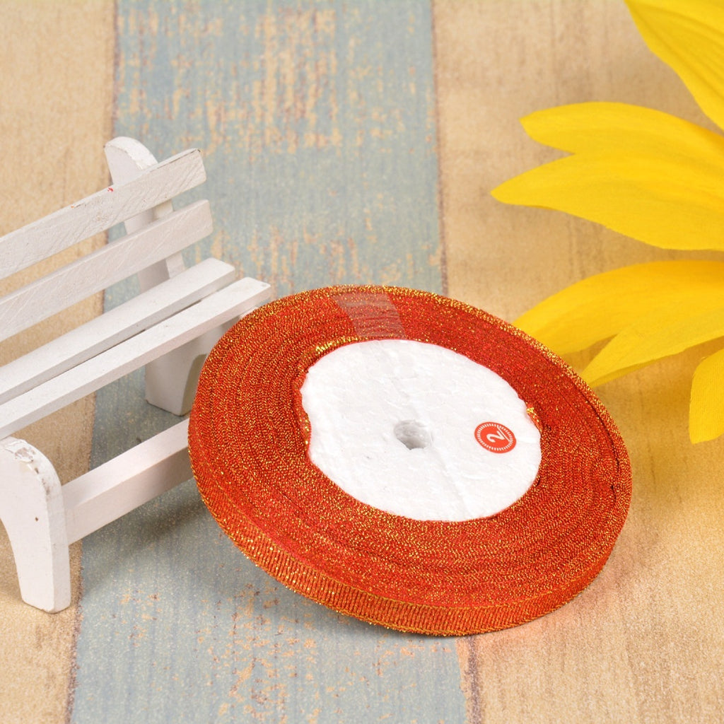 Bow Gold Silk Silver Polyester Ribbon