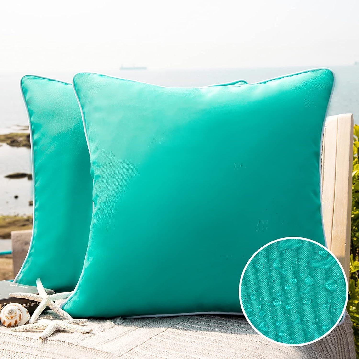 Outdoor Waterproof Solid Throw Decorative Pillow Cover Decorative Square Outdoor Pillows Cushion Case Patio Pillows For Couch Tent