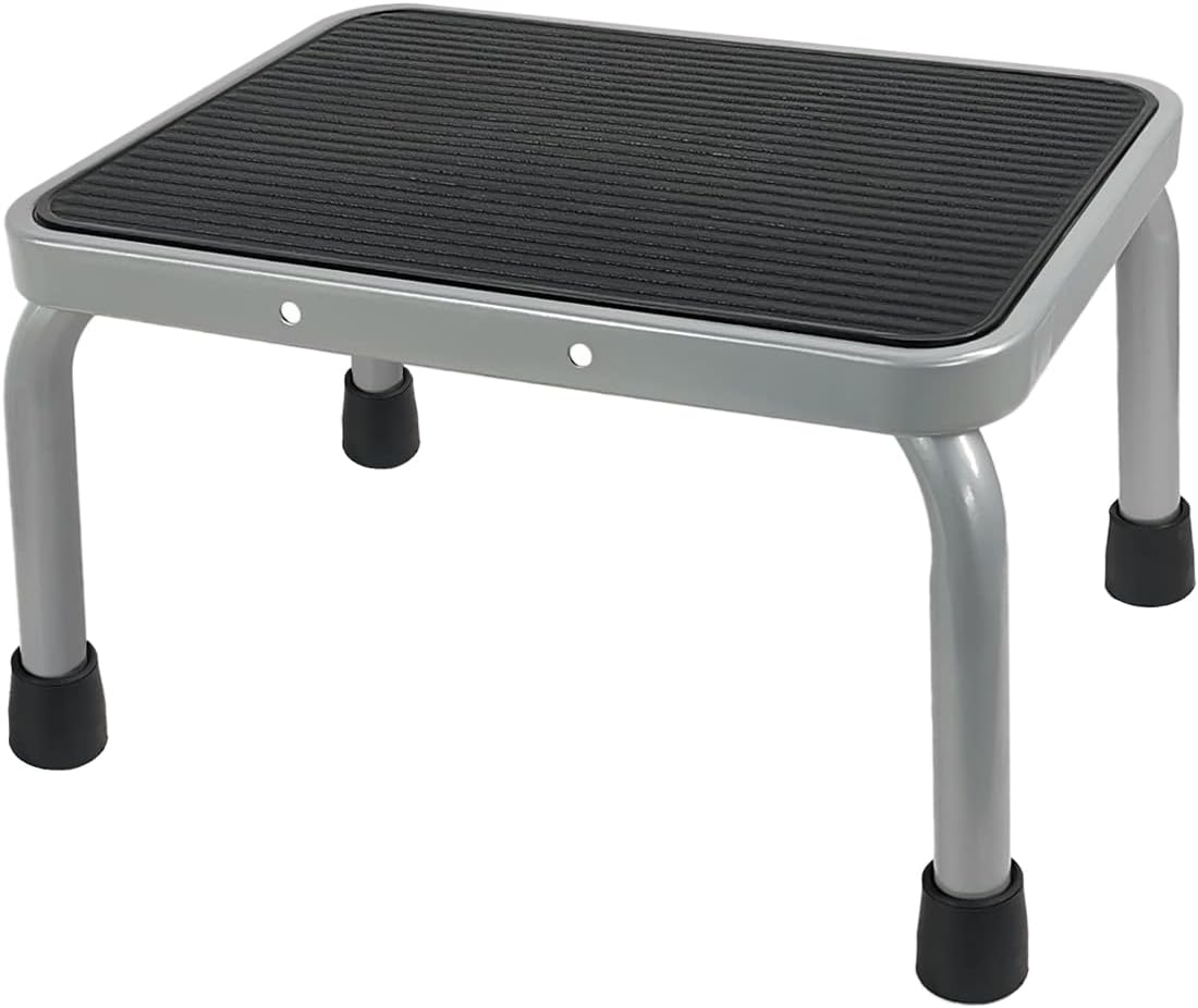 9" Step Stool, Non-Slip Foot Stool,Safe Load,Sturdy Steel,1-Step Stool for Kids Adults Seniors Gray - Grand Goldman