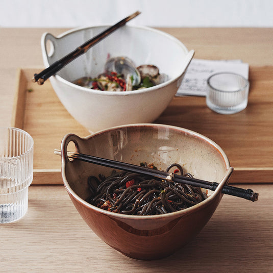 Japanese Ceramic Creative Binaural Noodle Soup Trumpet Bowl