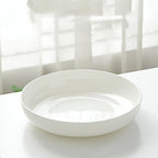 Household Pure White Simple Bone China Tableware Plate