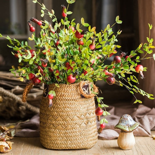 Natural Straw Storage Decoration Flower Basket