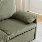 Eafurn 3 in 1 Convertible Pull Out Sleeper Sofa Couch Bed Queen Size, Corduroy Pullout Lounge Loveseat RV Sofa&Couches Sofabed with Soft Pillows Armrest,Side Pockers for Living Room Apartment