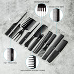 KISS Professional 10-pc Comb Set-Detangle & Style Assortment