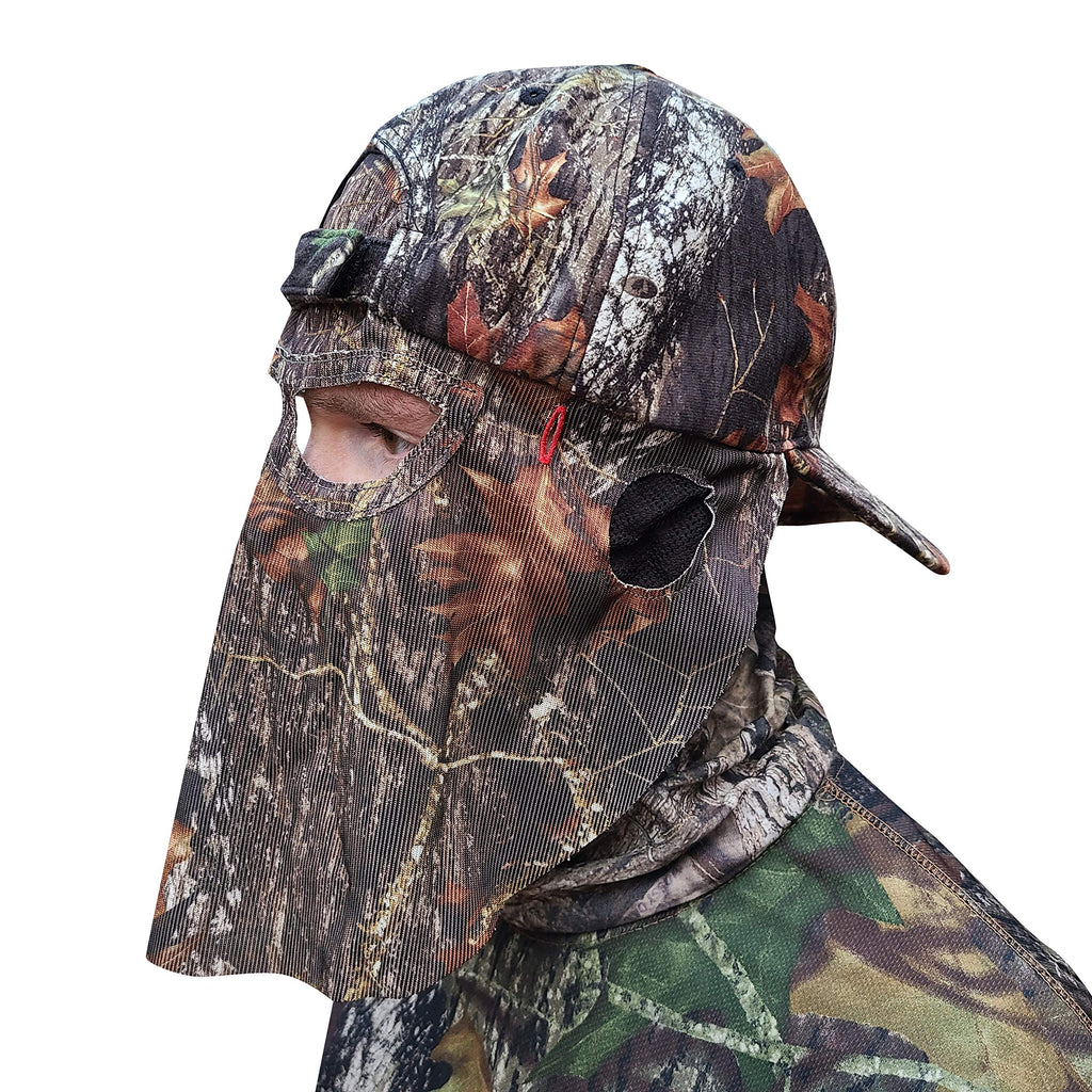 Mossy Oak Break-Up Camo Ansigtsmaske Hat til Jagt, Officielt Licenseret Camouflage (Small, 57cm, Hat Størrelse 7 1/8)