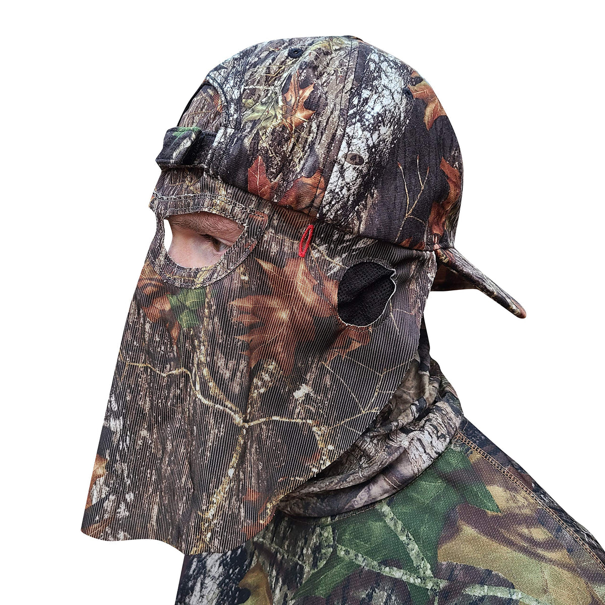 Mossy Oak Break-Up Camo Ansigtsmaske Hat til Jagt, Officielt Licenseret Camouflage (Small, 57cm, Hat Størrelse 7 1/8)