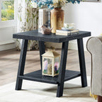 Roundhill Furniture Athens Contemporary 3-Piece Wood Shelf Coffee Table Set , Black