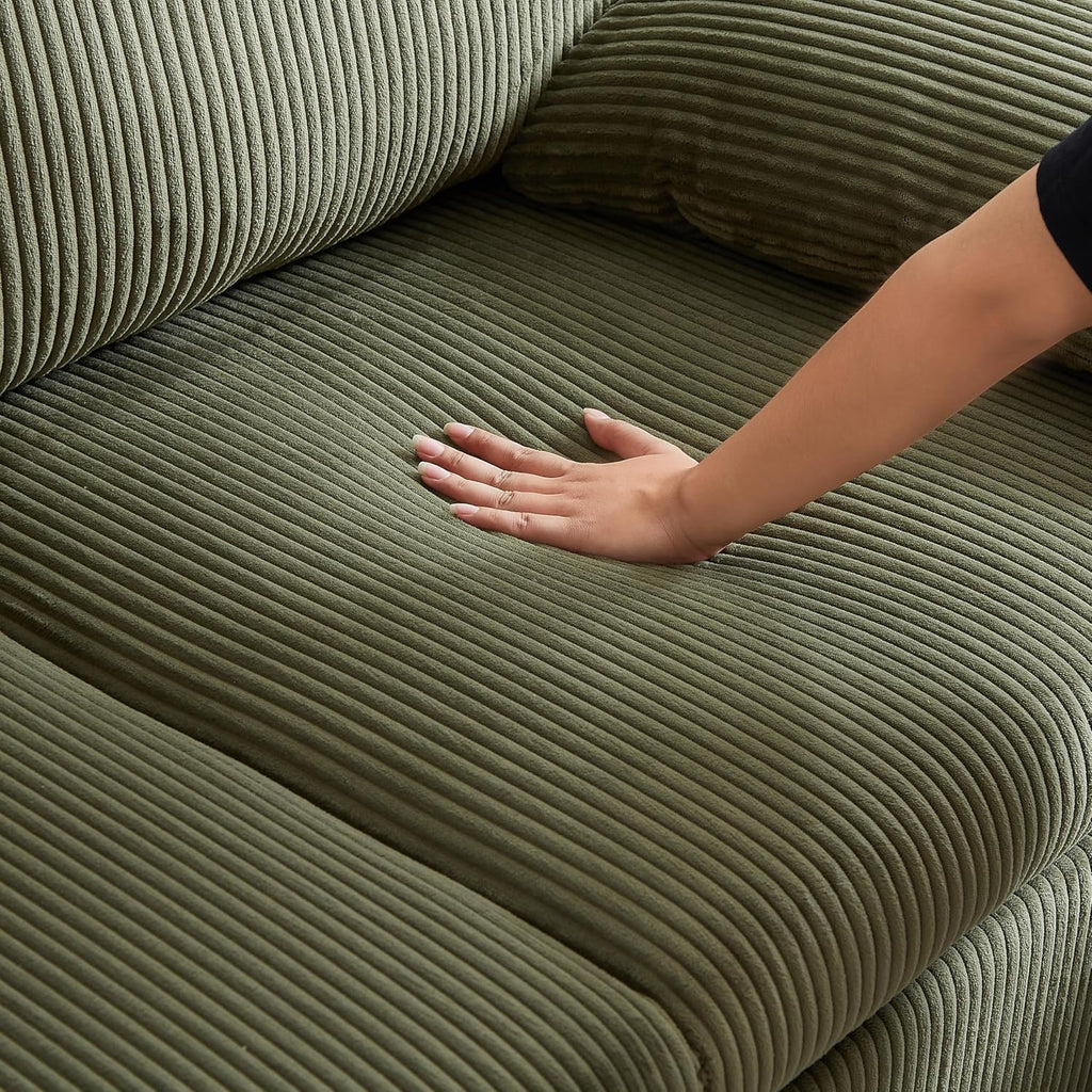 Eafurn 3 in 1 Convertible Pull Out Sleeper Sofa Couch Bed Queen Size, Corduroy Pullout Lounge Loveseat RV Sofa&Couches Sofabed with Soft Pillows Armrest,Side Pockers for Living Room Apartment